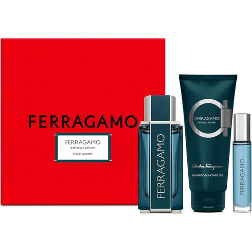 Salvatore Ferragamo Ferragamo Intense Leather Gift Set 100ml EDP + 100ml Shower Gel + 10ml EDP