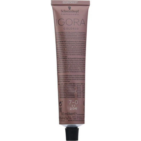 Schwarzkopf Igora Color 10 Permanent Hair Colour Cream 60ml - 7-0 Medium Blonde