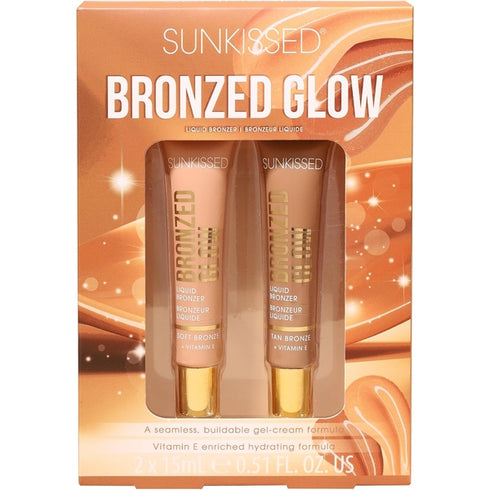 Sunkissed Bronzed Glow Duo Gift Set 15ml Liquid Tan Bronzer + 15ml Liquid Soft Bronzer