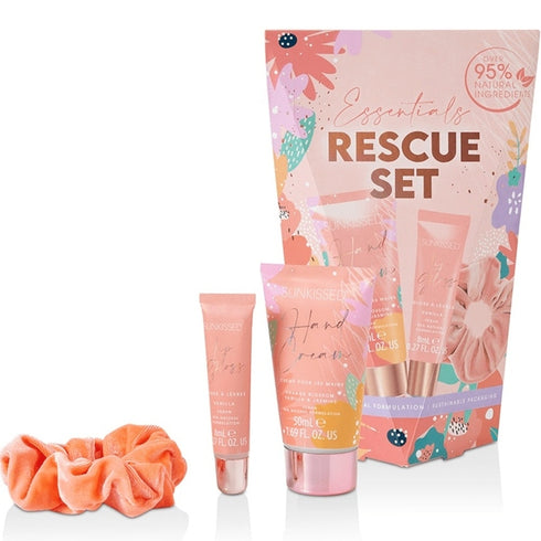 Sunkissed Essentials Rescue Gift Set 50ml Hand Cream + 8ml Lip Gloss + Scrunchie