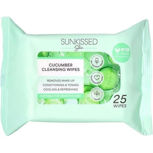 Sunkissed Skin Cucumber Cleansing Wipes - 25 Pieces