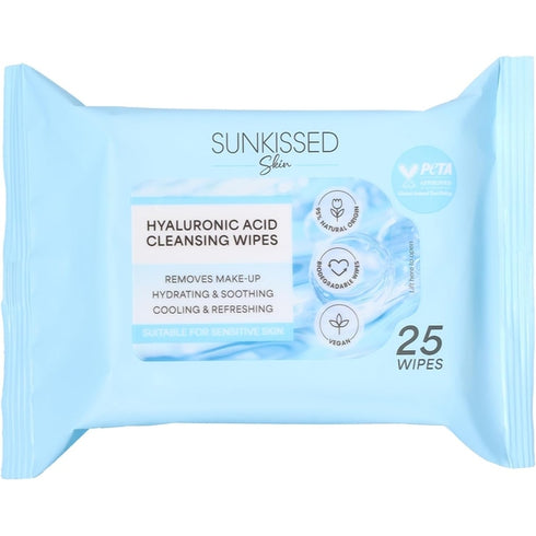 Sunkissed Skin Hyaluronic Acid Cleansing Wipes - 25 Pieces