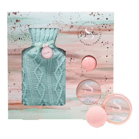 The Kind Edit Co. Signature Gift Set Hot Water Bottle + 120ml Body Butter