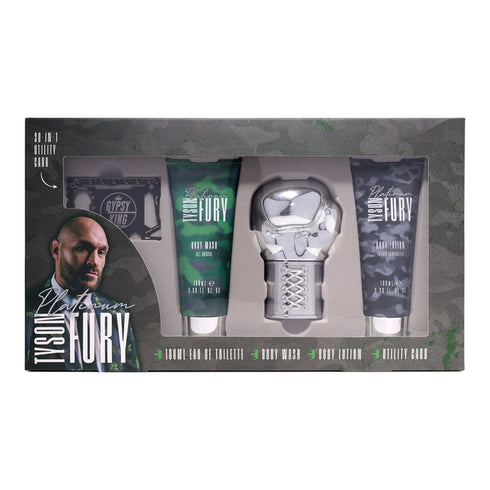 Tyson Fury Platinium Gift Set 100ml EDT + 100ml Body Wash + 100ml Body Lotion + Utility Card