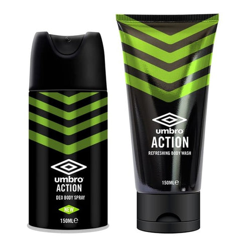 Umbro Action Gift Set 150ml Body Spray + 150ml Body Wash