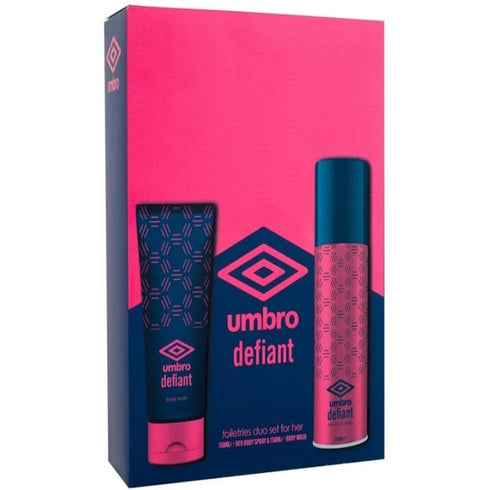 Umbro Defiant Gift Set 150ml Body Spray + 150ml Body Wash