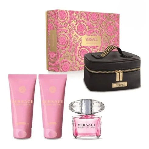 Versace Bright Crystal Gift Set 90ml EDT + 100ml Body Lotion + 100ml Shower Gel + Bag