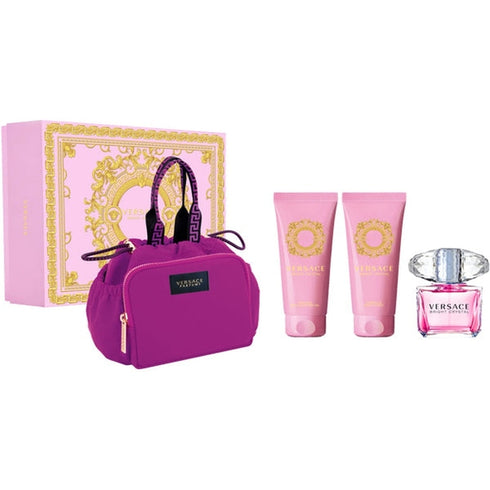 Versace Bright Crystal Gift Set 90ml EDT + 100ml Body Lotion + 100ml Shower Gel + Purse