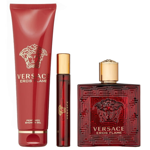 Versace Eros Flame Gift Set 100ml EDP + 10ml EDP + 150ml Shower Gel