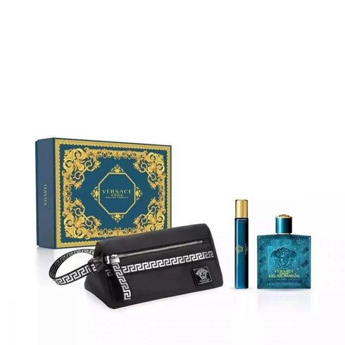 Versace Eros Gift Set 100ml EDP + 10ml EDP + Toiletry Bag