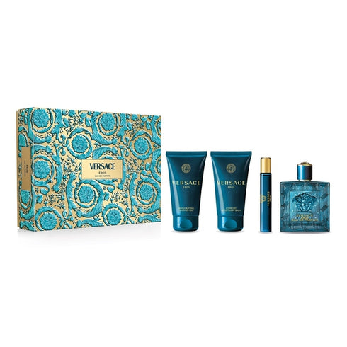 Versace Eros Gift Set 100ml EDP + 75ml Shower Gel + 75ml Aftershave Balm + 10ml EDP