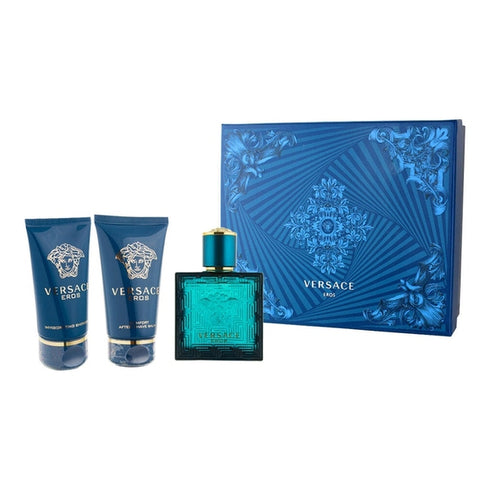 Versace Eros Gift Set 50ml EDT + 50ml Aftershave Balm + 50ml Shower Gel