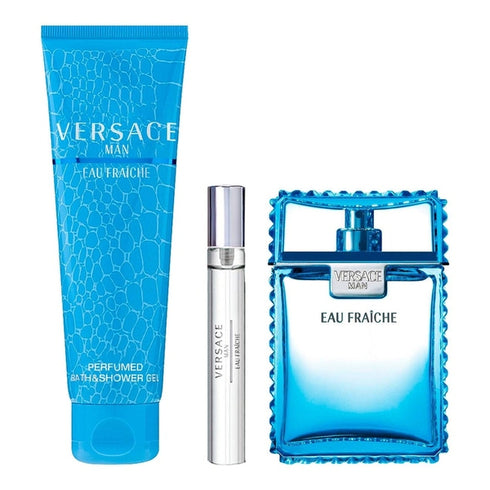 Versace Man Eau Fraiche Gift Set 100ml EDT + 10ml EDT + 150ml Shower Gel