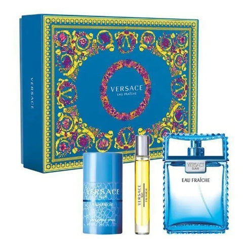 Versace Man Eau Fraiche Gift Set 100ml EDT + 75ml Deodorant Stick + 10ml EDT