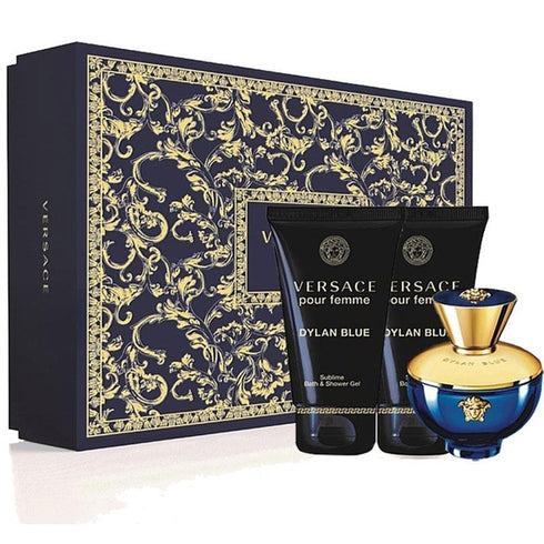 Versace Pour Femme Dylan Blue Gift Set 50ml EDP + 50ml Body Lotion + 50ml Shower Gel
