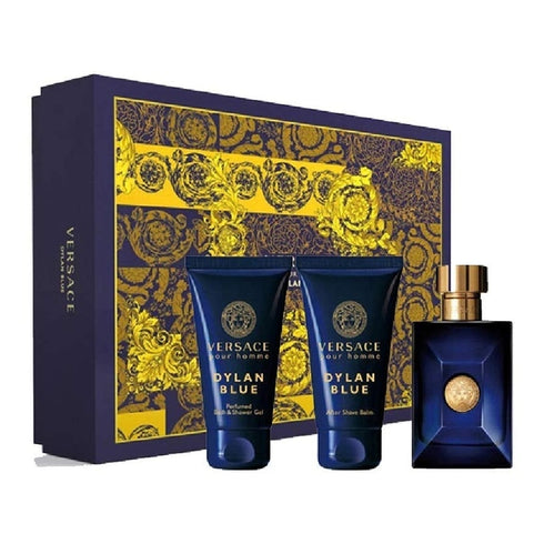 Versace Pour Homme Dylan Blue Gift Set 50ml EDT + 50ml Aftershave Balm + 50ml Perfumed Bath & Shower Gel