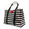 Victoria's Secret Black And Silver Striped Tote Bag