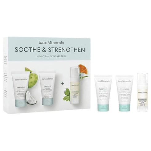 bareMinerals Soothe & Strengthen Gift Set 30ml Gel Cleanser + 30g Light Moisturiser + 15ml Serum