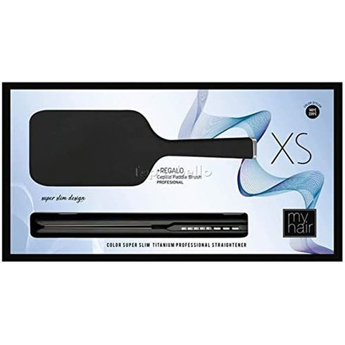 AGV Hair MyHair Set XS Straightener Matte Black + Black Paddle Brush