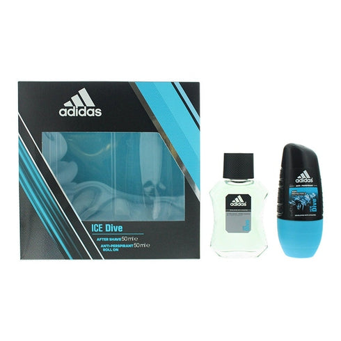 Adidas Ice Dive Gift Set 50ml Aftershave + 50ml Deodorant Roll-On