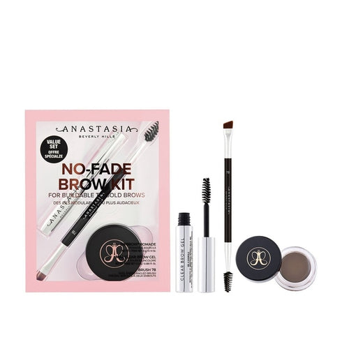 Anastasia Beverly Hills No-Fade Brow Kit 4g Dipbrow Pomade + 2.5ml Mini Clear Brow Gel + Brush