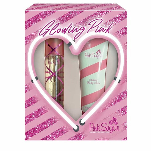 Aquolina Pink Sugar Glowing Pink Gift Set 100ml EDT + 250ml Body Lotion