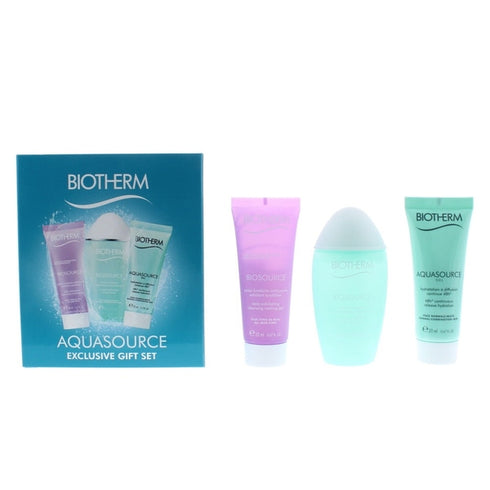 Biotherm Aquasource Day Tripper Gift Set 20ml Biosource Cleanser + 30ml Biosource Lotion + 20ml Aquasource Gel