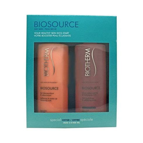 Biotherm Biosource Gift Set For Dry Skin 400ml Hydrating and Tonifying Toner + 400ml Make Up Removing Milk