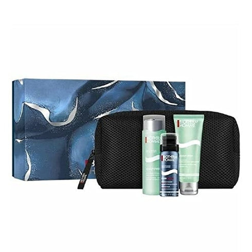 Biotherm Homme Aquapower Gift Set 75ml Oligo Thermal Care + 75ml Shower Gel + 50ml Shaving Foam + Toiletry Bag