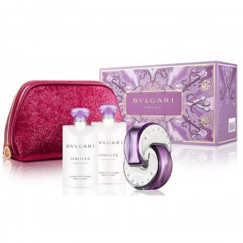 Bvlgari Omnia Amethyste Gift Set 65ml EDT + 75ml EDT + 75ml Body Lotion + Pouch
