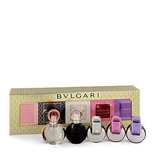 Bvlgari The Women's Gift Mini Collection 5ml Rose Goldea EDP + 5ml Goldea The Roman Night EDP + 5ml Omnia Crystalline EDT + 5ml Omnia Pink Sapphire EDT + 5ml Omnia Amethyste EDT