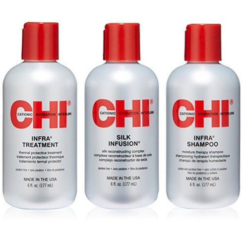 CHI Infra Trio Gift Set 177ml Infra Shampoo + 177ml Infra Treatment + 177ml Silk Infusion