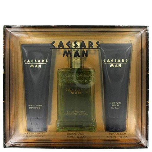 Caesars Man Gift Set 100ml Cologne Spray + 100ml Hair & Body Wash + 100ml Aftershave Balm