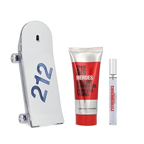 Carolina Herrera 212 Heroes Gift Set 90ml EDT + 100ml Shower Gel + 10ml EDT