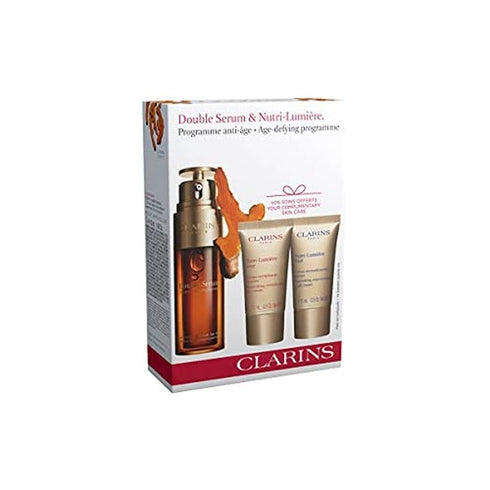 Clarins Double Serum & Nutri-Lumière Gift Set 50ml Double Serum + 15ml Nutri-Lumière Day Cream + 15ml Nutri-Lumière Night Cream
