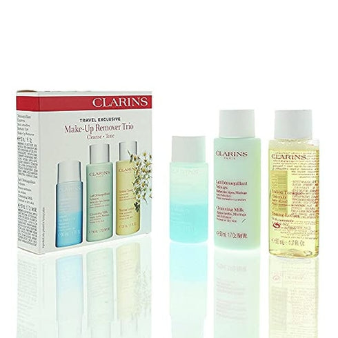 Clarins Make Up Removal Trio 30ml Instant Eye Make Up Remover + 50ml Cleansing Milk + 50ml Toning Lotion