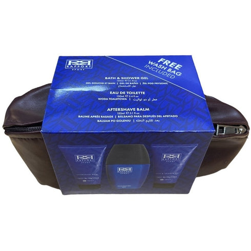 Dana Rapport Sport Gift Set 100ml EDT + 150ml Shower Gel + 150ml Aftershave Balm + Rugby Ball Wash Bag