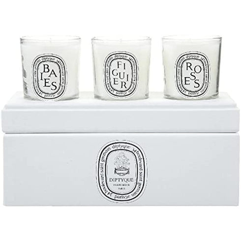 Diptyque Votive Candle Trio Gift Set 70g Baies + 70g Figuier + 70g Roses