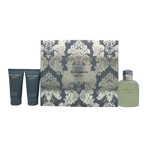 Dolce & Gabbana Light Blue Pour Homme Gift Set 125ml EDT + 50ml Aftershave Balm + 50ml Shower Gel