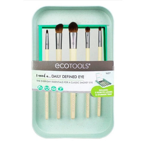 EcoTools Daily Defined Eye Shadow Brush Gift Set 5 Pieces (1x Large Shadow Brush
1x Angled Crease Brush
1x Accent Shadow Brush
1x Detail Liner Brush
1x Liner Smudge Brush)