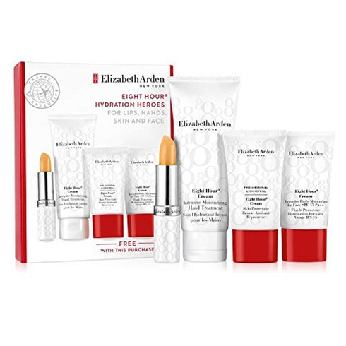 Elizabeth Arden Eight Hour Hydration Heroes Gift Set 75ml Hand Treatment + 15ml Daily Moisturiser + 15ml Skin Protectant + 3.7g Lip Primer