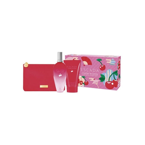 Escada Cherry In Japan Gift Set 100ml EDT + 150ml Body Lotion + Bag