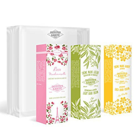 Institut Karité Paris Hand Cream Gift Set 30ml Rose Mademoiselle Hand Cream + 30ml Verbena Hand Cream + 30ml Jasmine Hand Cream