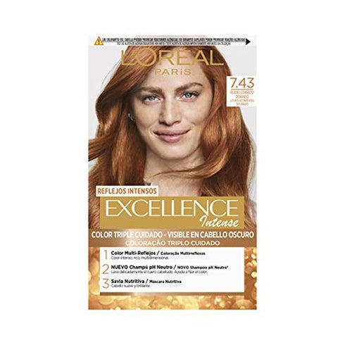 L'Oréal Excellence Intense Hair Colour - 7.43 Dark Copper Blonde