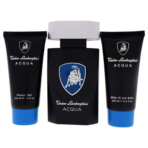 Lamborghini Acqua Gift Set 125ml EDT + 100ml Shower Gel + 100ml Aftershave Balm