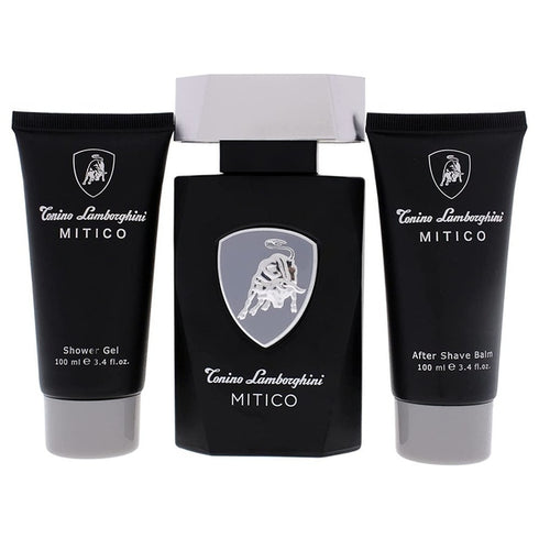 Lamborghini Mitico Gift Set 125ml EDT + 100ml Shower Gel + 100ml Aftershave Balm
