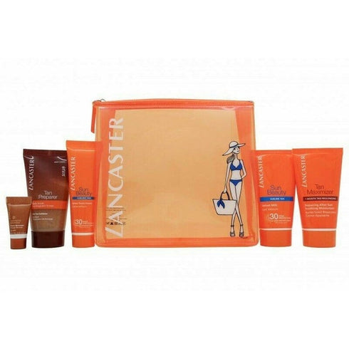 Lancaster Sun Care Gift Set 50ml Velvet Body Milk SPF30 + 50ml After Sun Tan Maximizer + 3ml Face Bronzer SPF15 + 50ml Pre Tan Exfoliator + 30ml Sun Beauty Velvet Cream SPF30