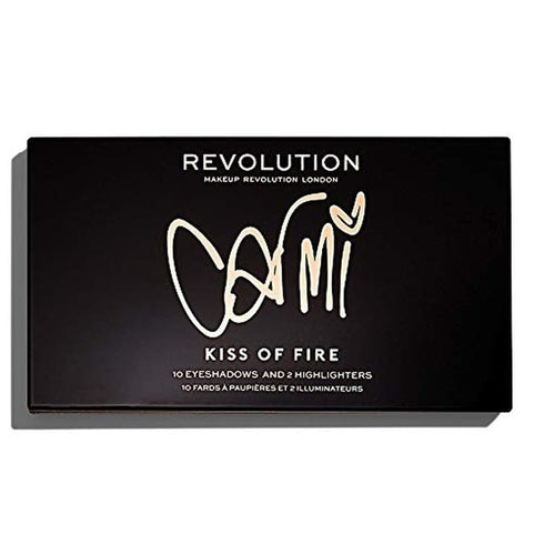Makeup Revolution x Carmi Kiss On Fire Makeup Palette 10 x 2g Eyeshadow + 2 x 3.5g Highlighter