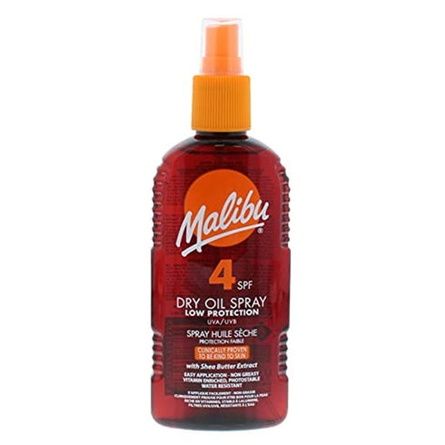 Malibu Sun Lotion SPF4 Low Protection 200ml Dry Oil Spray
