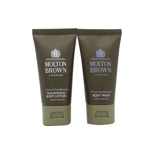 Molton Brown Gift Set 30ml Coco & Sandalwood Body Lotion + 30ml White Sandalwood Body Wash